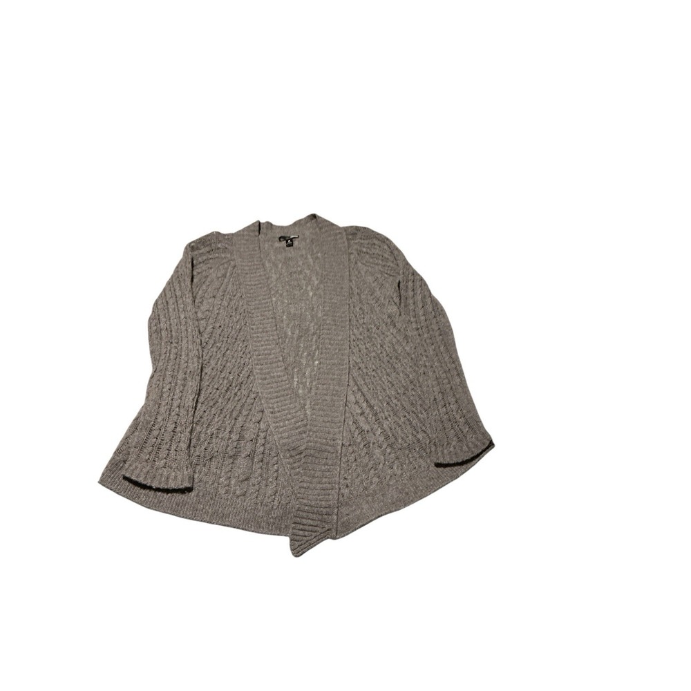 Aqua Cashmere Draped Open Front Cardigan Dark‎ Gray Women's Size S